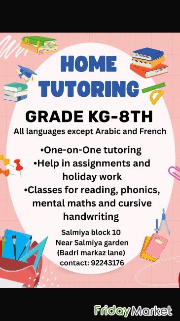 Tution Is Available In Salmiya Block 10/ Salmiya Kuwait